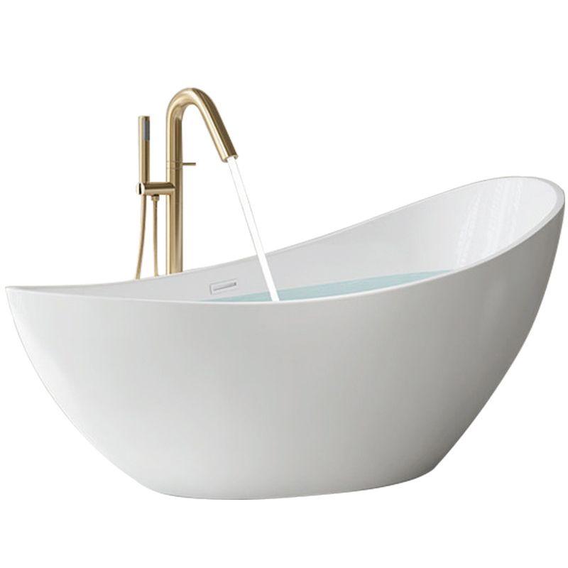 Oval Flat Bottom Soaking Bathtub Antique Finish Modern Bathtub (Board not Included)