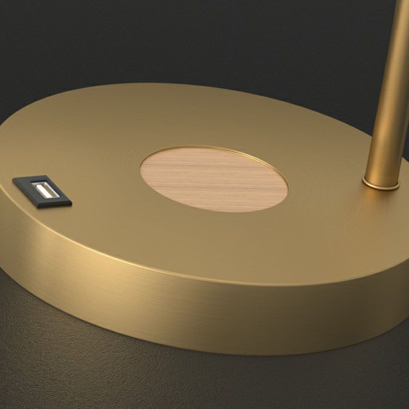 Lampada da comodino a sfera Minimalismo in vetro avorio a 1 luce da tavolo in oro per camera da letto