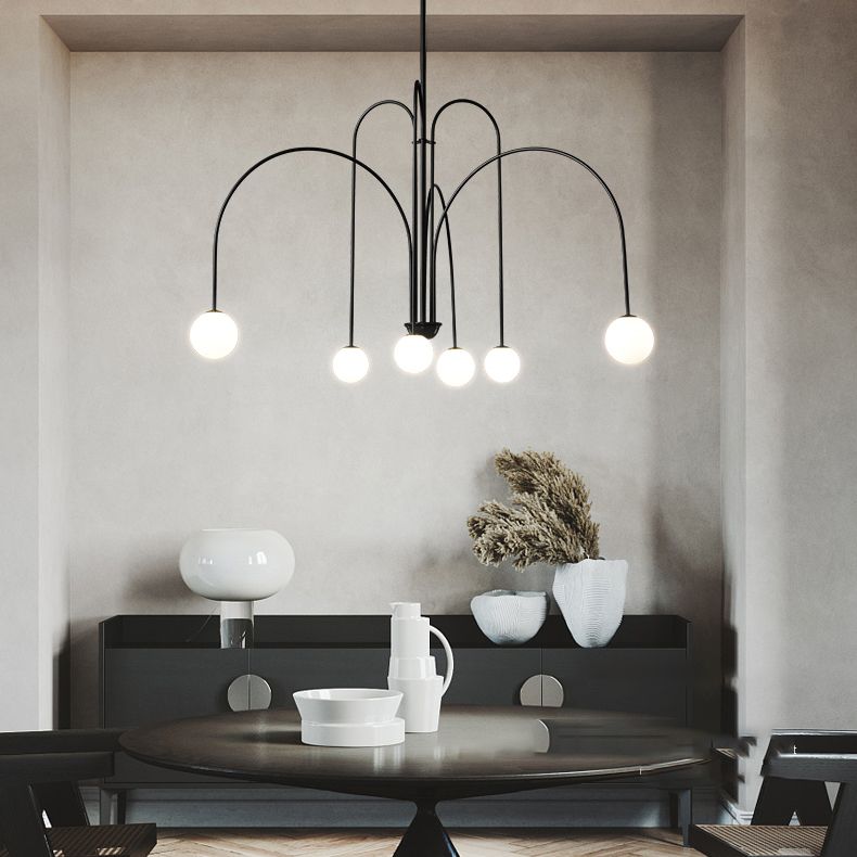 Modern Metal Chandelier Light Fixtures Multi-Head Suspension Pendant Lamps for Living Room
