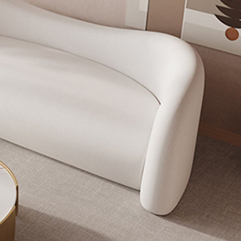 Wool Contemporary Curved Sofa Sloped Arm Sofa for Living Room
