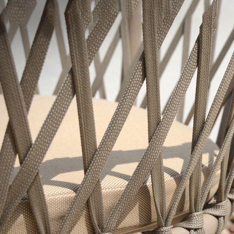 Brown Faux Wood Boho Dining Table Set 1/2/5/7 Pcs Rattan Dining Set