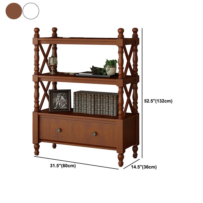 Nordic Wooden Open Back Bookshelf Etagere Bookshelf with Drawers