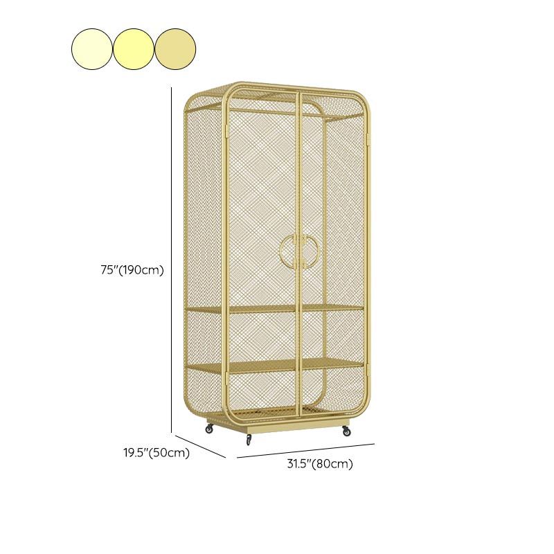 Bedroom Metal Wardrobe Industrial Style Rectangular Wardrobe Closet