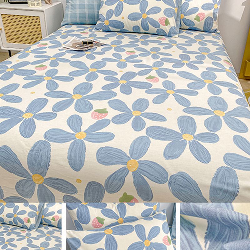 Cotton Bed Sheet Patterned Breathable Fade Resistant Soft Bed Sheet Set
