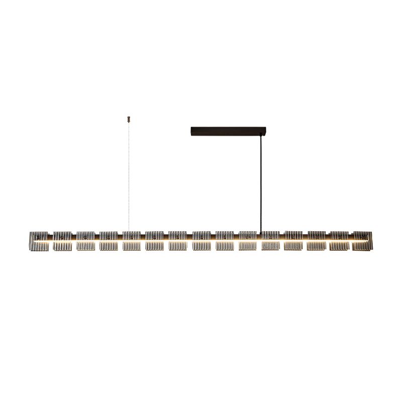 Modern LED Hanging Light Black Island Light Fixture for Dining Room