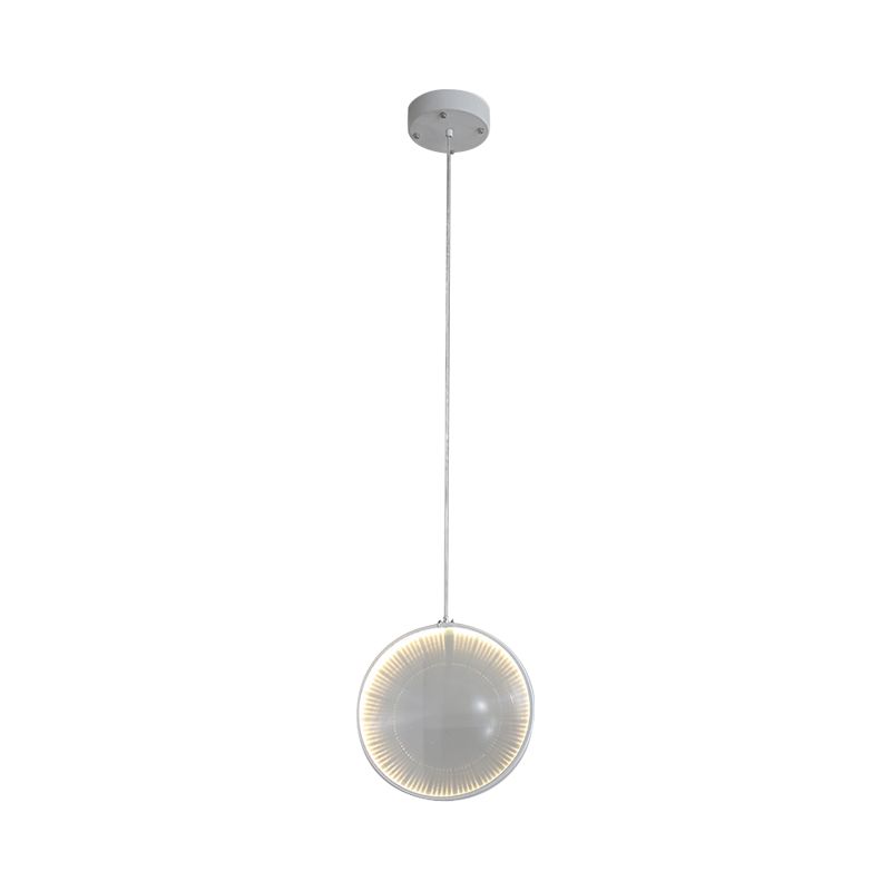 Heldere glazen lens slinger licht eenvoud 8 "/10"/12 "breed 1 lamp wit hangend hanglampje voor slaapkamer