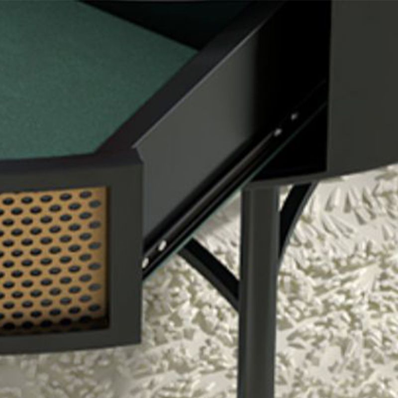 17"H Glam Cocktail Table Storage Round 4 Legs Stone Coffee Table