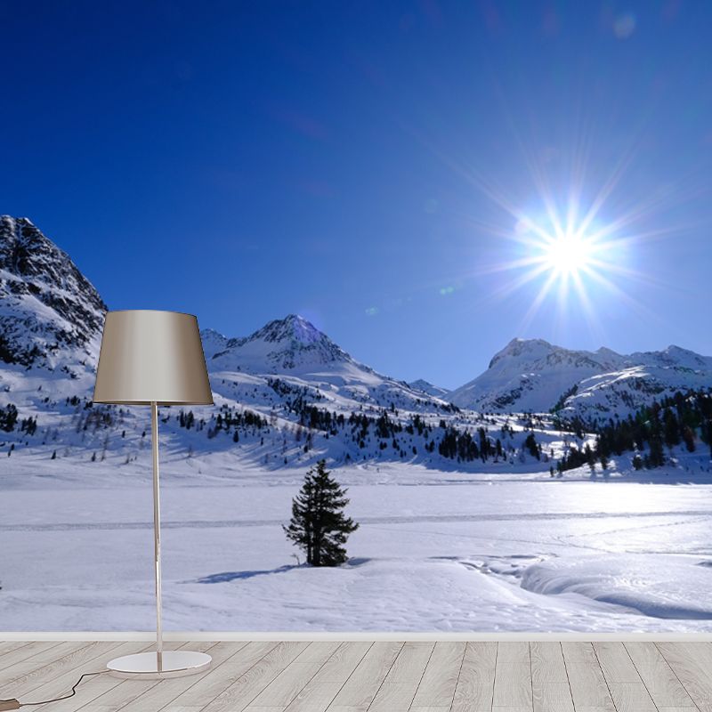 Mountain Range View Modern Wall Covering for House Interior, Water Resistant