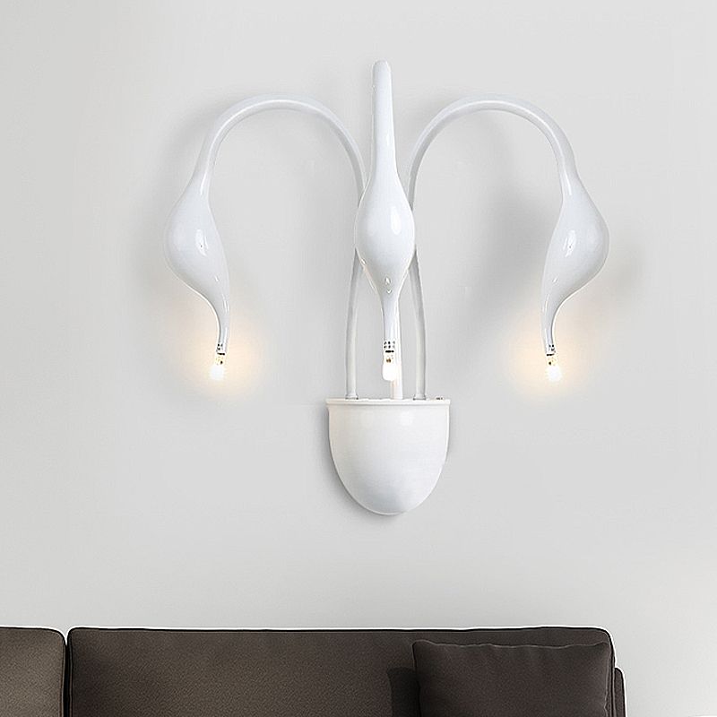 Metal Swan Wall Mount Leichte Nordik 3/5 Lichter Schwarz/weiß/weiße LED -Wandleuchten für Wohnzimmer