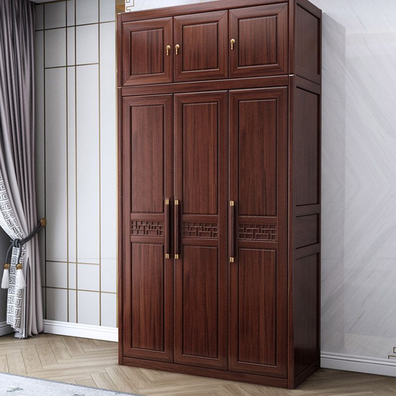 Contemporary Wardrobe Armoire Wood Wardrobe Closet with Doors and Drawers