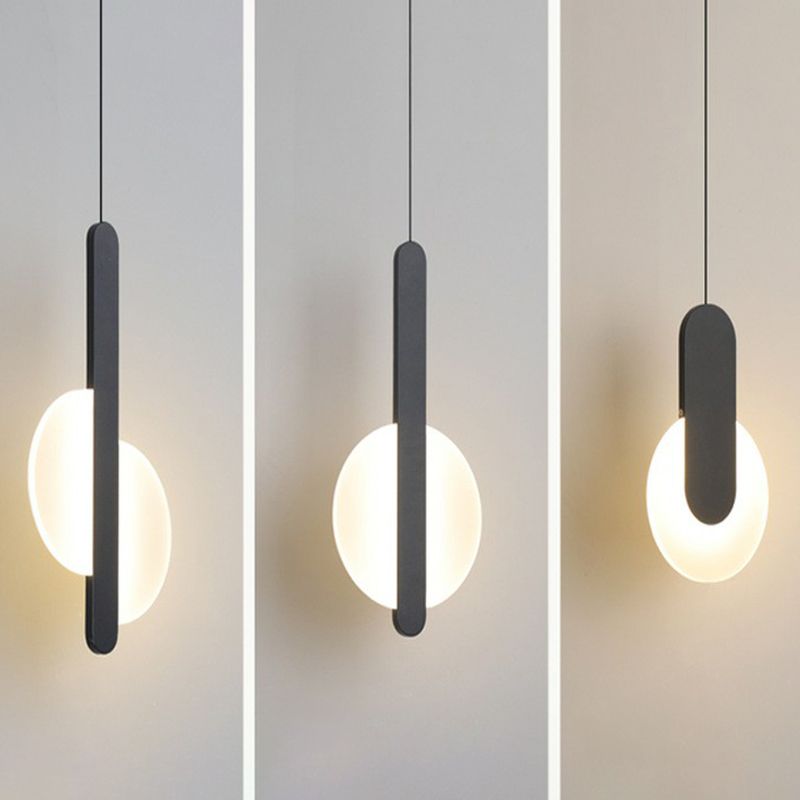 Acrylic Circular LED Ceiling Light Nordic Style Hanging Pendant Light for Bedside