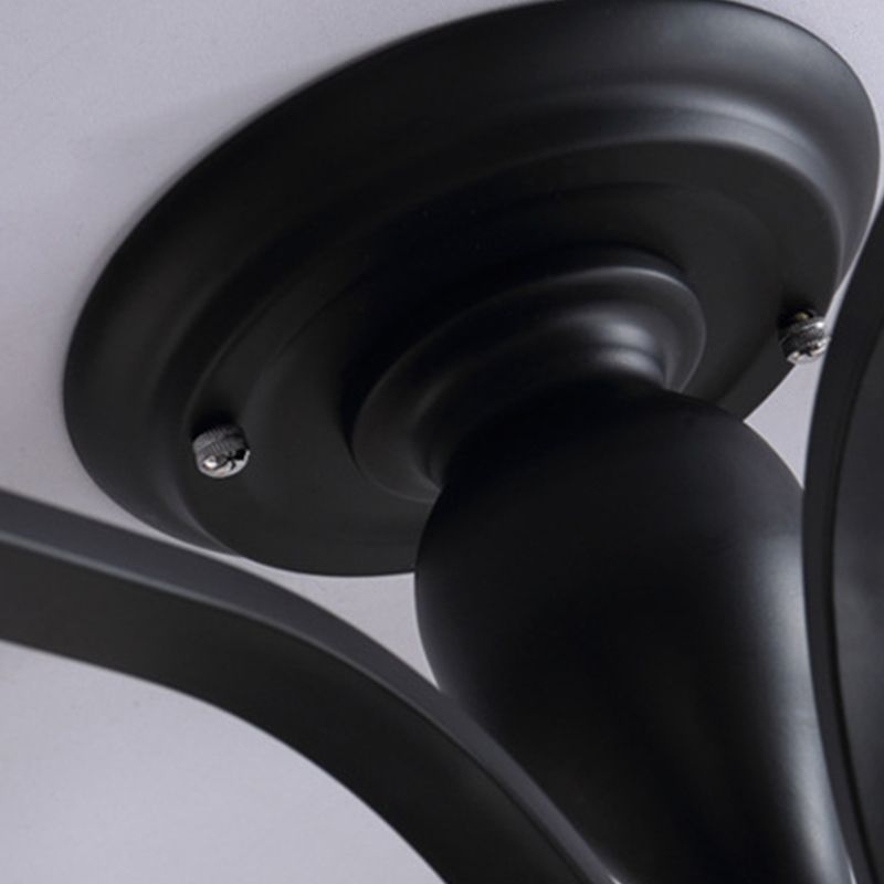 Cylindrical Semi Flush Ceiling Light Simple Ceiling Mount Light with Glass Shade