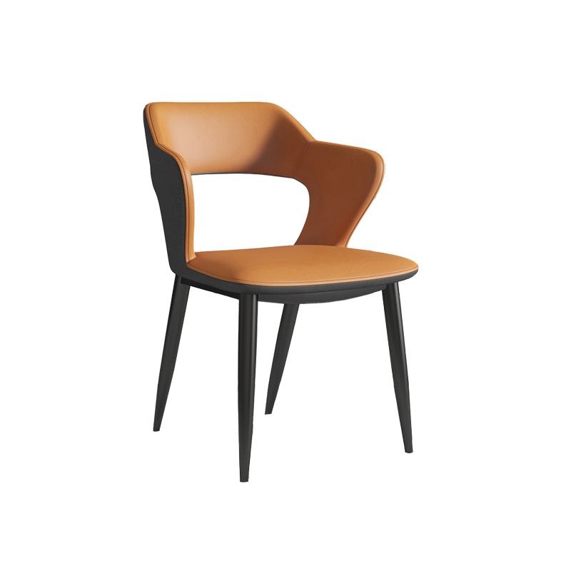 Nordic Metal Dining Chairs with Arm Indoor Open Back Dining Side Chair