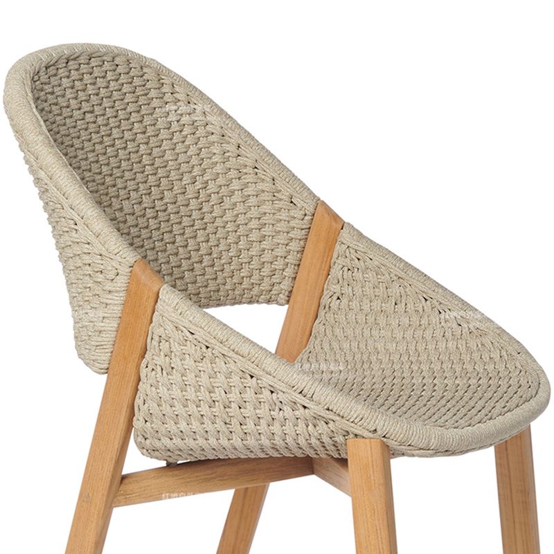 Contemporary Open Back Dining Armchair Solid Wood Outdoors Dining Chairs