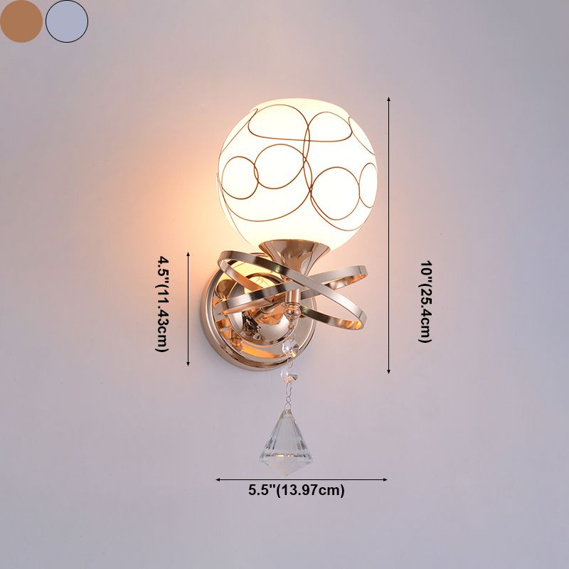 Multi Lights Ball Wall Mounted Light Fixture Modern Style Glass Wall Sconce Lights