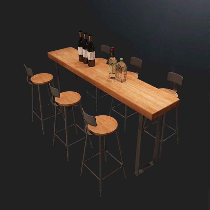 Modern Pub Table Solid Wood Bar Height Rectangle Bar Table for Indoor