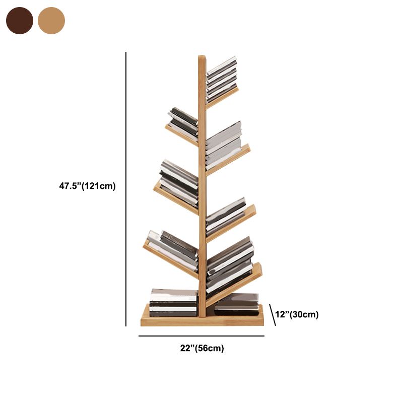 Geometric Bookshelf Modern Wooden Bookcase for Living Room 11.8" W
