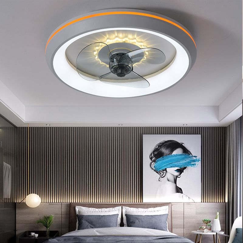 Moderne minimalistische LED -Deckenventilatoren Aluminium kreisförmige Deckenleuchte mit Acrylschatten