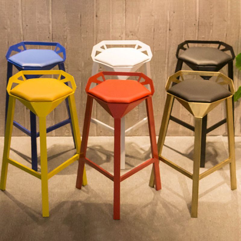 Modern Geometric Bar Stool Footrest Bristol Counter and Bar Stool with Iron Legs