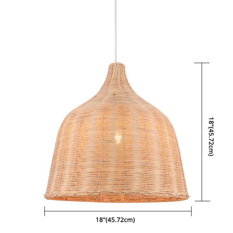 Bell Anhänger Leuchte Asia Rattan Hängende Anhänger Lichter für das Restaurant