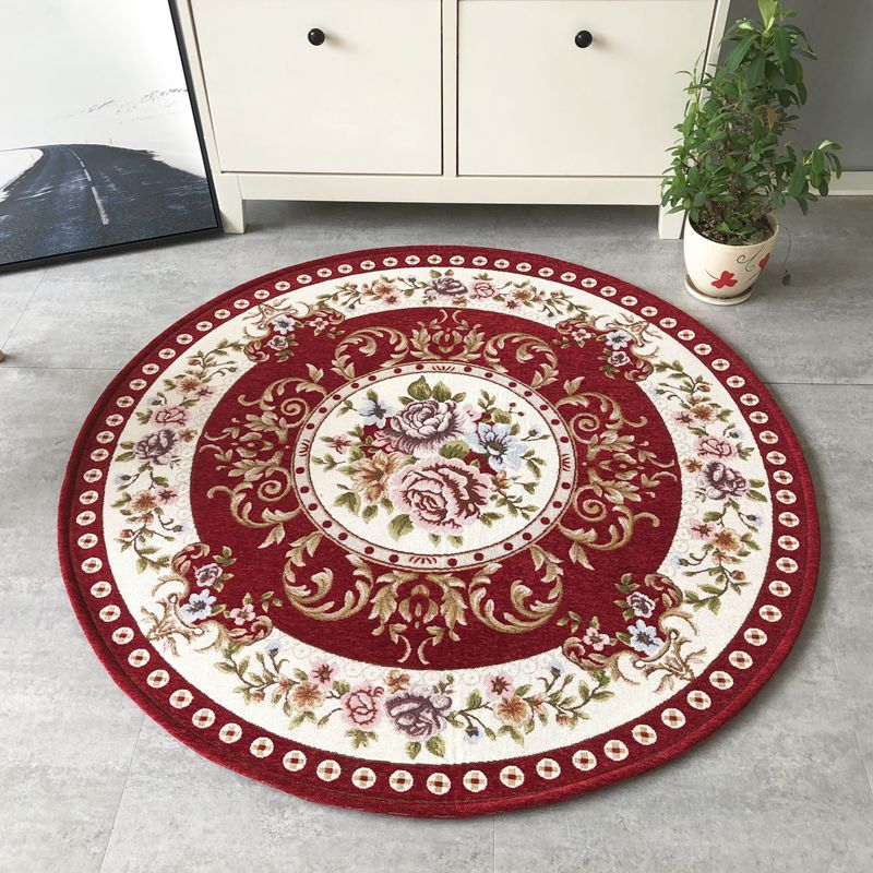 Fancy Modern Carpet Flower Pattern Polyester Area Rug Stain Resistant Rug for Home Decor
