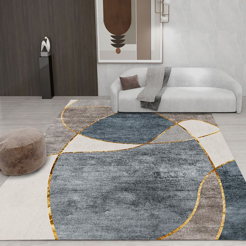 Minimalist Graphic Print Rug Polyester Indoor Rug Stain Resistant Area Carpet for Home Decoration