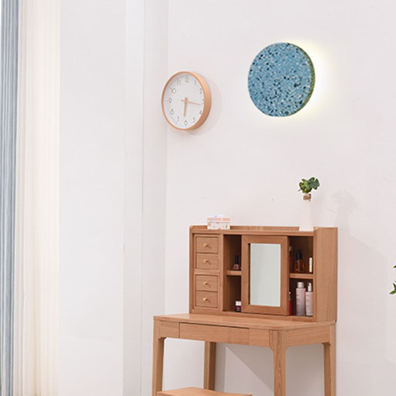 Modern Simple Stone Wall Light Colorful Marble Round Shape LED Wall Lamp for Living Room