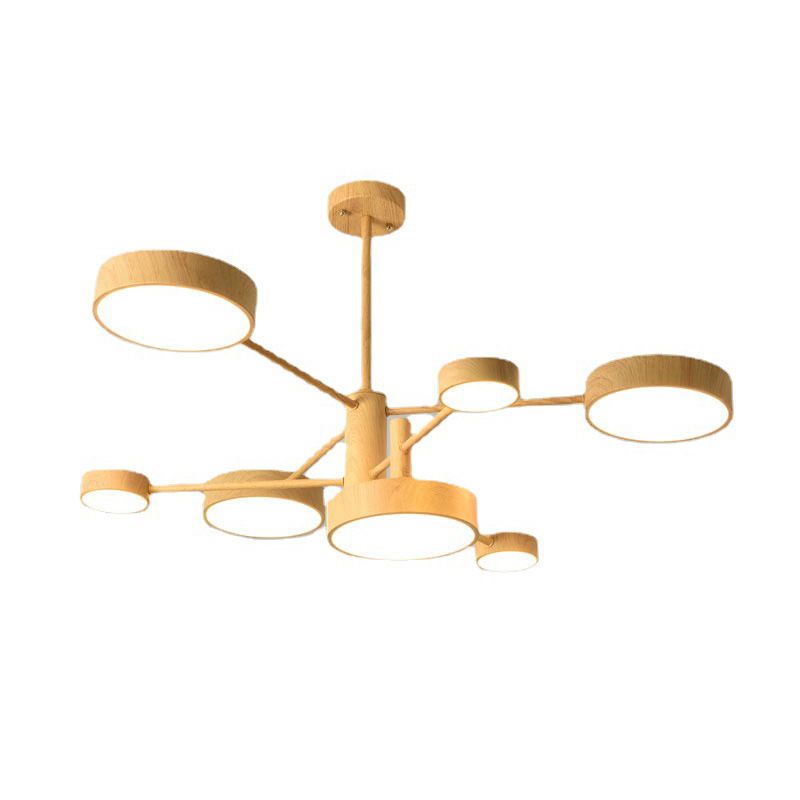 Multi Lights Round Pendant Chandelier Modern Style Metal Hanging Lamps