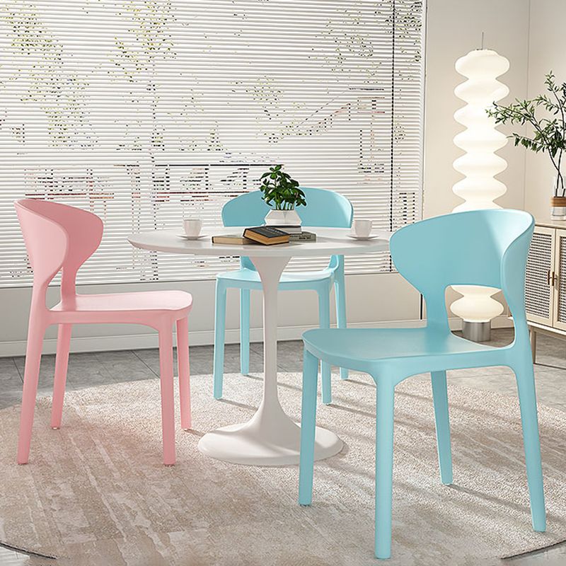 Modern Plastic Chair Open Back Indoor Dining Arm Chair for Dinning Room