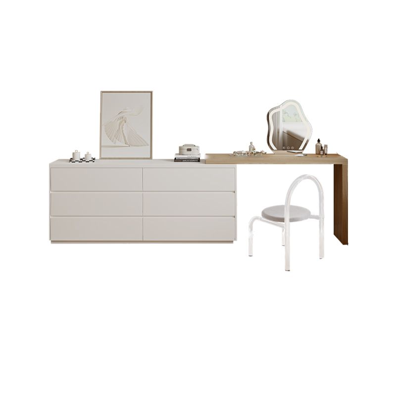 15.74" Wide Make-up Vanity White Makeup Vanity Desk Table with 6 Drawers