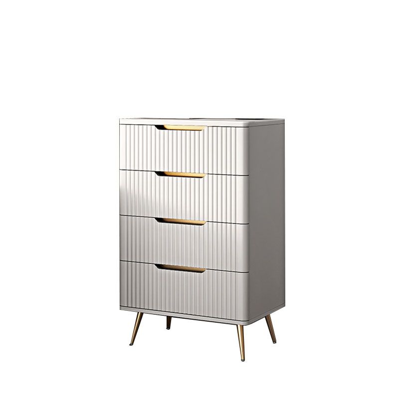 Glam Vertical Stone Storage Chest Bedroom White Chest with Drawers