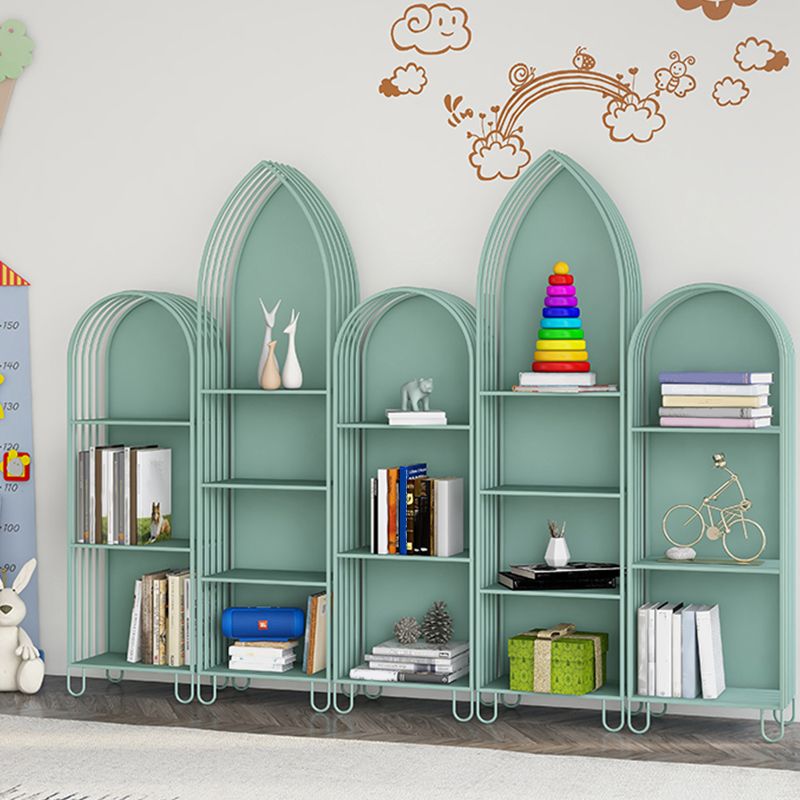 Scandinavian Antique Finish Shelf Bookcase Metal Book Shelf with Rectangular Shelves