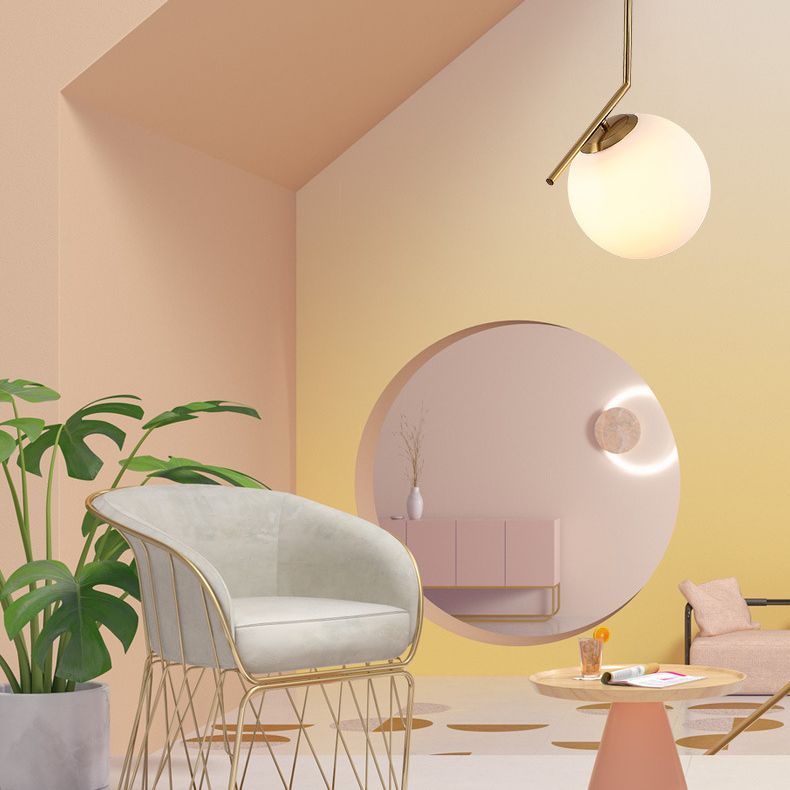 Round Hanging Pendant Lights Modern Simple White Glass Pendant Ceiling Lights for Restaurant