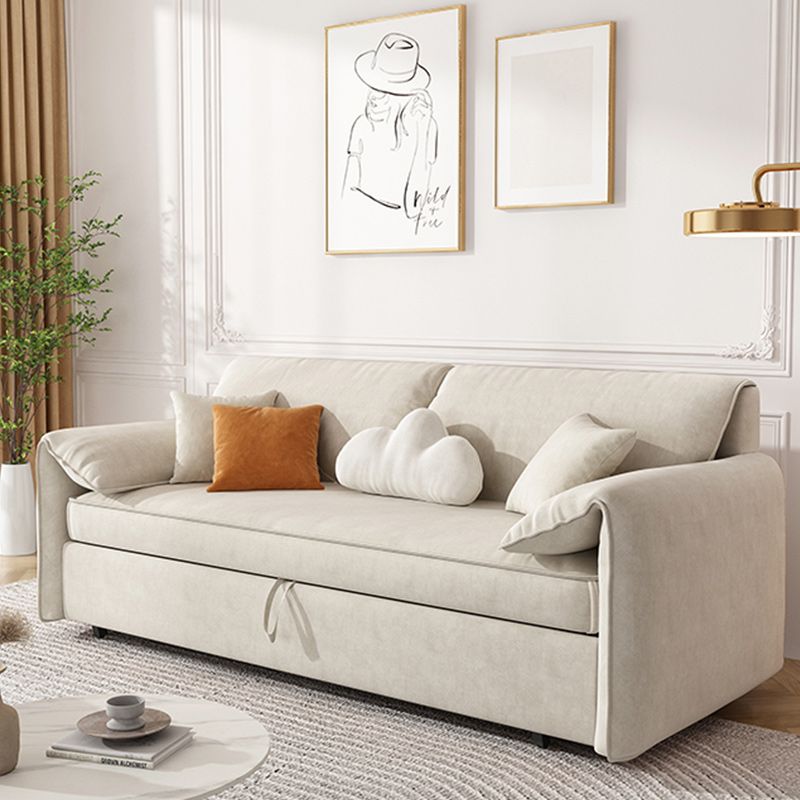 Square Arm Sofa Futon Foldable Pillow Included Cushion Back Loveseat