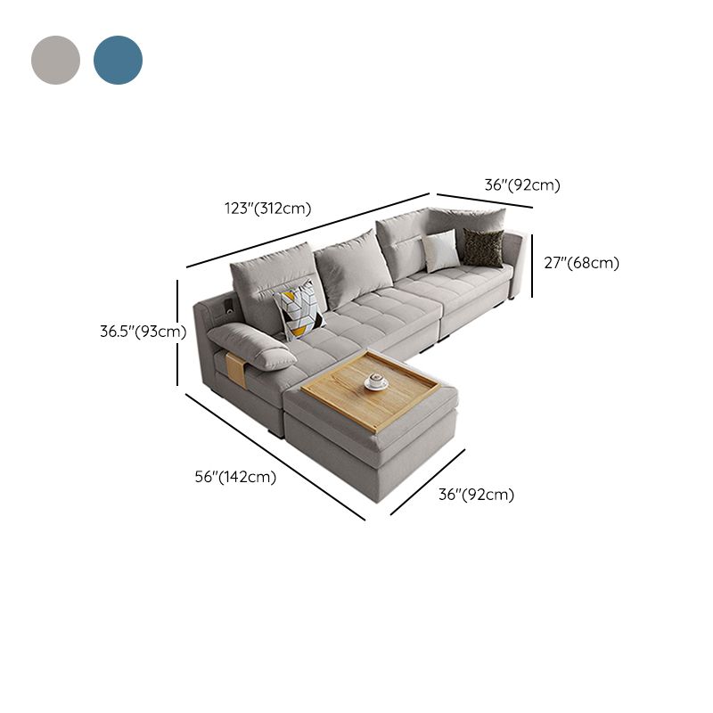 Contemporary Pillow Top Arm Sectional Couch  Velvet Sectional sofa