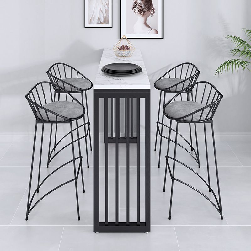 Contemporary Metal Counter Height Stools Low Black Stools for Bar