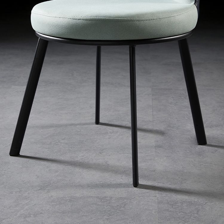 Industrial Style Upholstered Dining Chairs Solid Back Armless Dining Chair