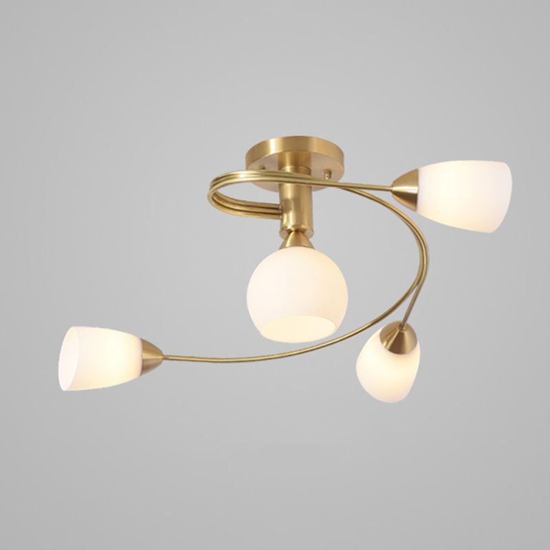 Metal Geometric Flush Mount Lights Contemporary Style 4/6 Lights Flush Ceiling Lights