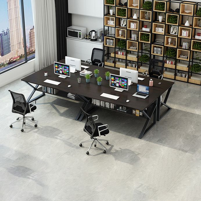 Metal and Wooden Writing Desk Industrial Rectangular Office Desk for Home
