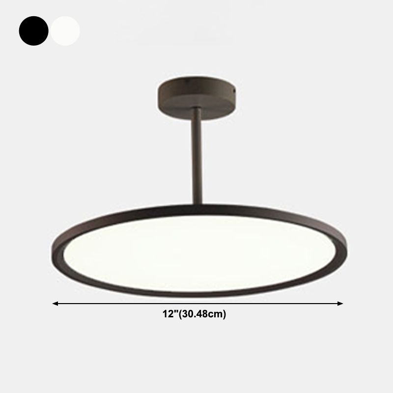 1 Light Round Suspension Pendant Modern Style Metal Down Lighting