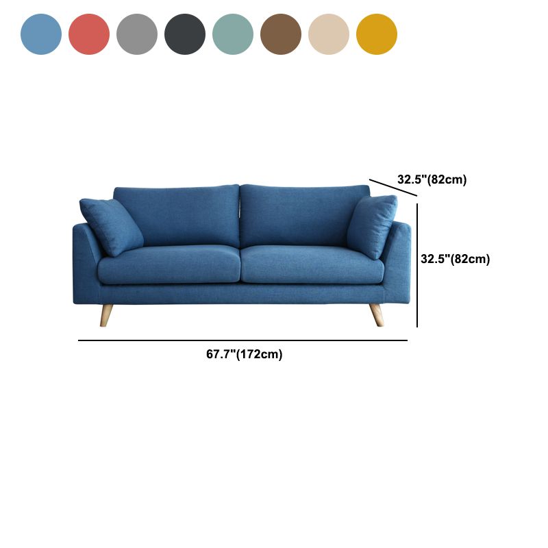 32.3 " H Contemporary Linen Flared Arm Loveseat with Pillows