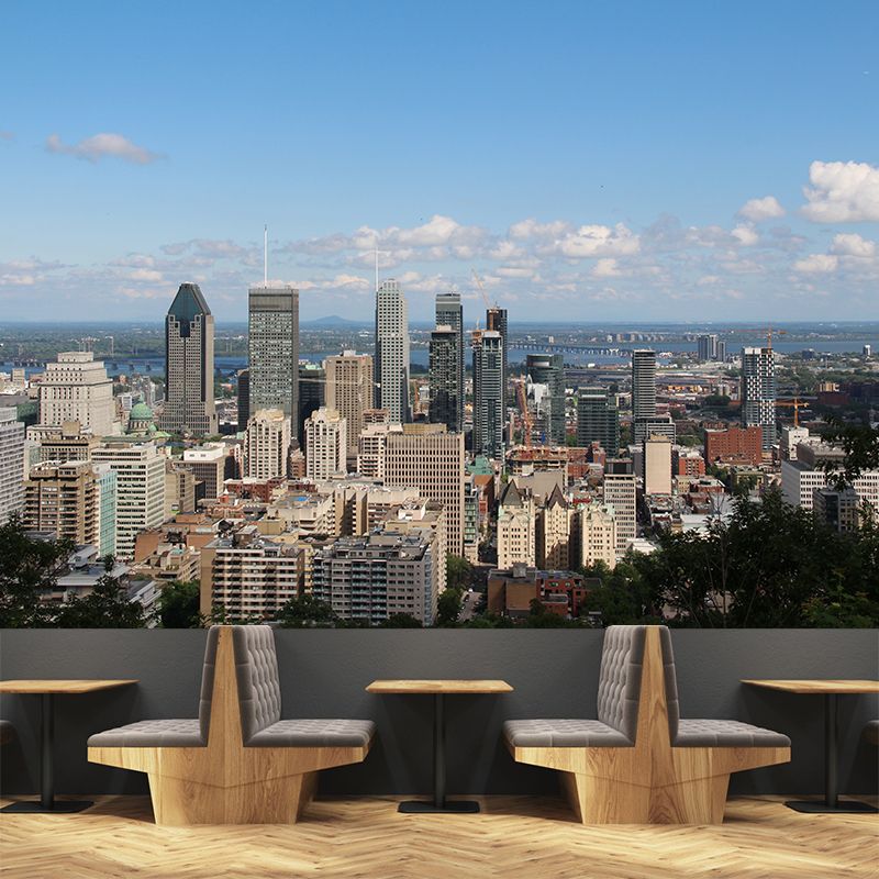 Contemporary Canada Urban View Mural Wallpaper Moisture Resistant, Made to Measure