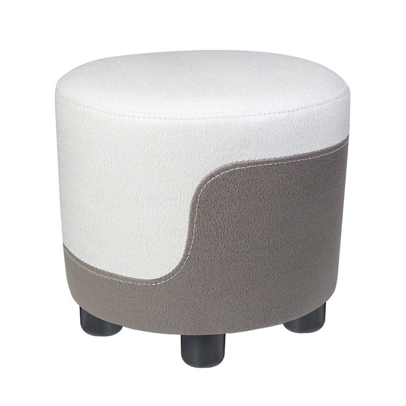 Popular Round Pouf Chair Contrast Color Cotton Water Resistant Footstool Ottoman