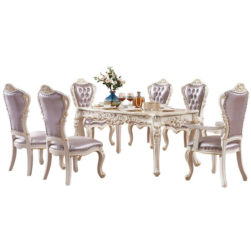 Victoria Style Rectangle Table Set 1/2/7 Pieces Dining Set for Home