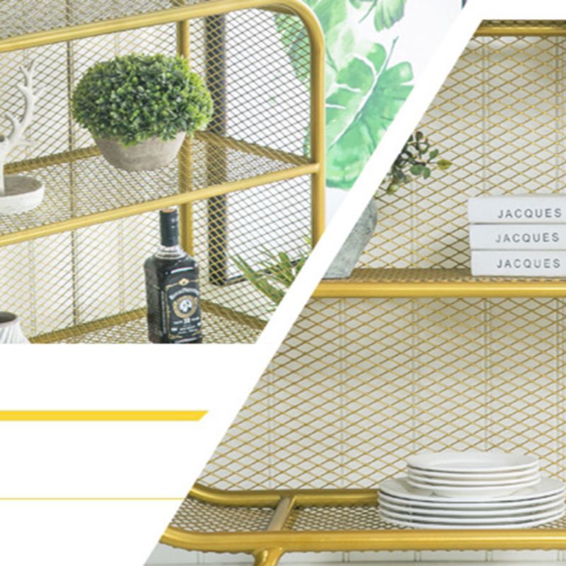 Iron Glam Book Shelf Shelves Included Bookcase Closed Back for Home Office