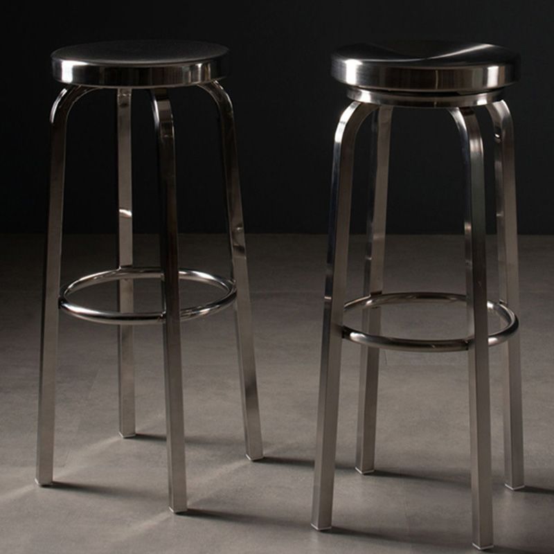 Industrial Stainless Steel Bar Stool Armless Counter Height Stools