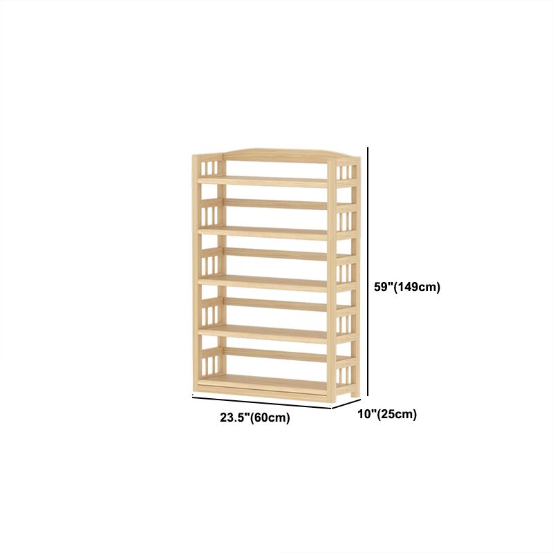 Contemporary Pine Shelf Bookcase Standard Natural Open Bookcase