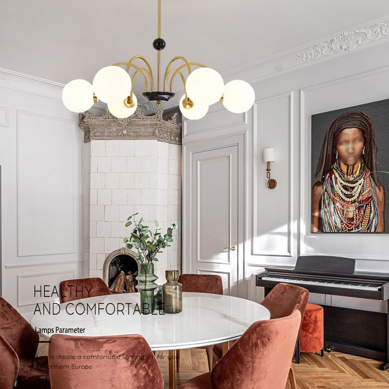 Modern Chandeliers For Dining Room Globe-Shaped Chandelier Pendant Light