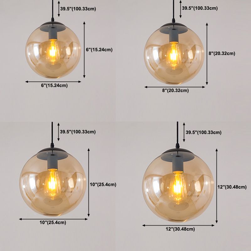 Ball suspendu éclairage industriel d'éclairage avec une teinte en verre pour le salon