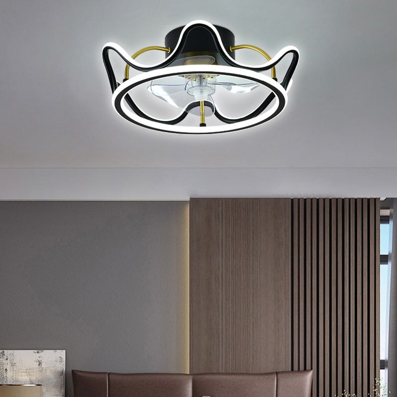 Kronenförmige Lüfterleuchte Deckenleuchte Minimalist Metall Schlafzimmer LED Semi Flush Mount